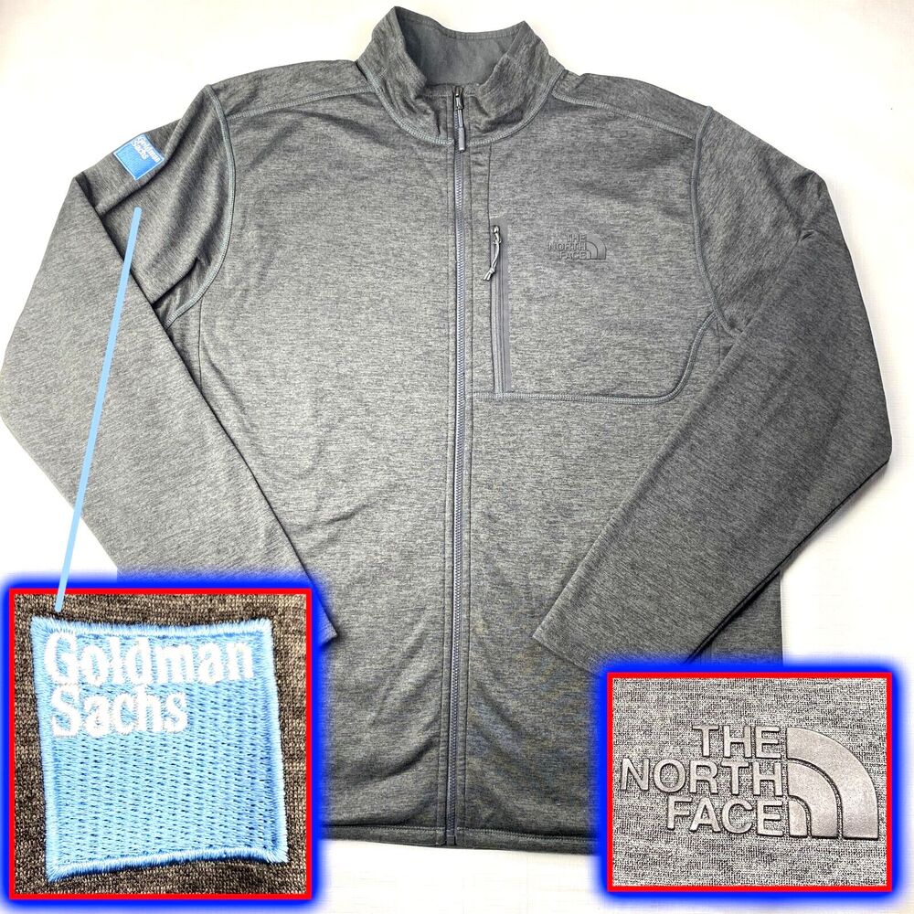 *RARE* GOLDMAN SACHS x THE NORTH FACE Heather Gray Full Zip Jacket! Gym Jogger